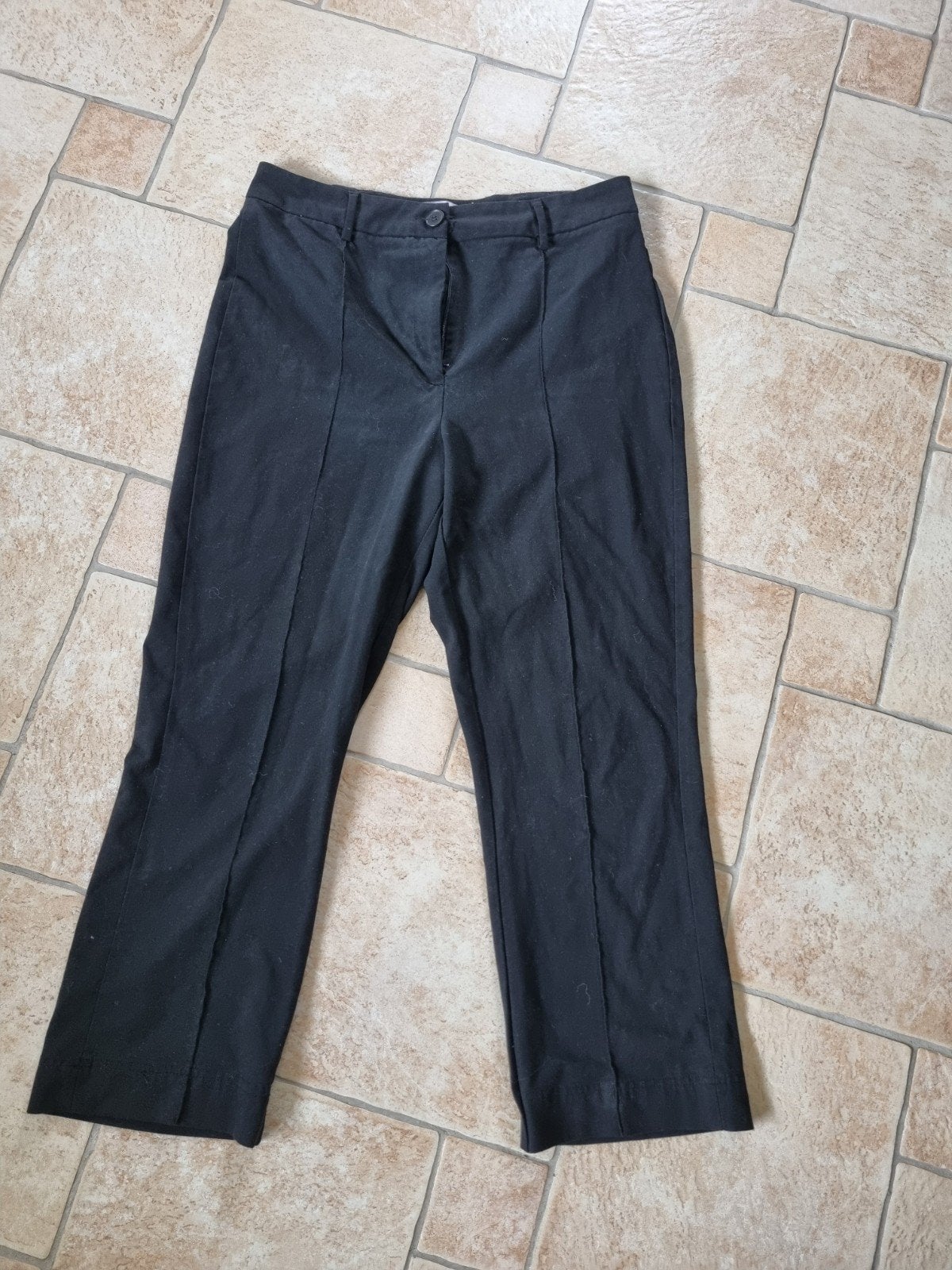 Mooie zwarte bershka broek maat 44, Zwart, Maat 42/44 (L), Zo goed als nieuw, Lang