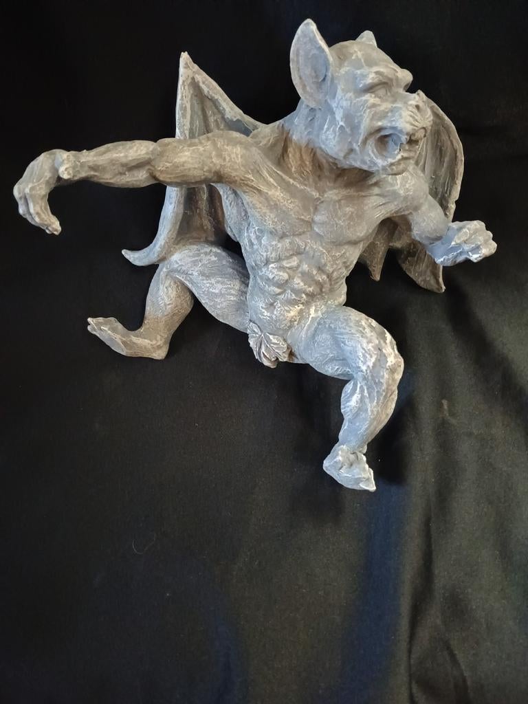 Gargoyle draak om op te hangen, Tuin en Terras, Tuinbeelden, Ophalen of Verzenden, Gebruikt, Overige materialen, Dierenbeeld