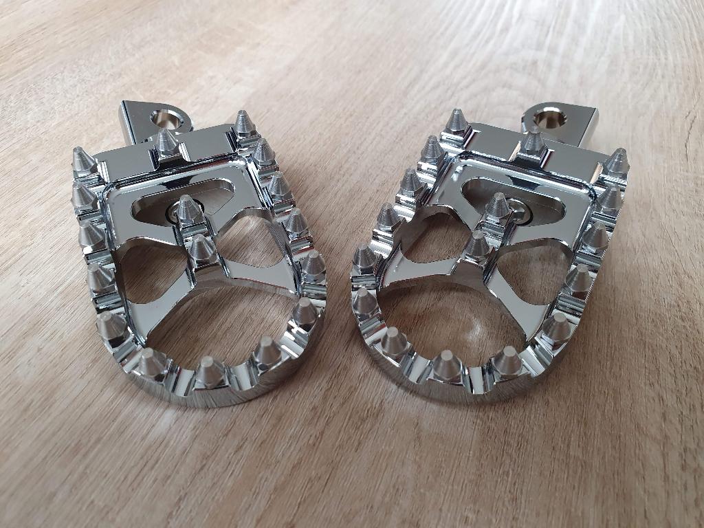 Voetsteps Voetsteunen Harley MX Clubstyle chroom, Motoren, Ophalen of Verzenden