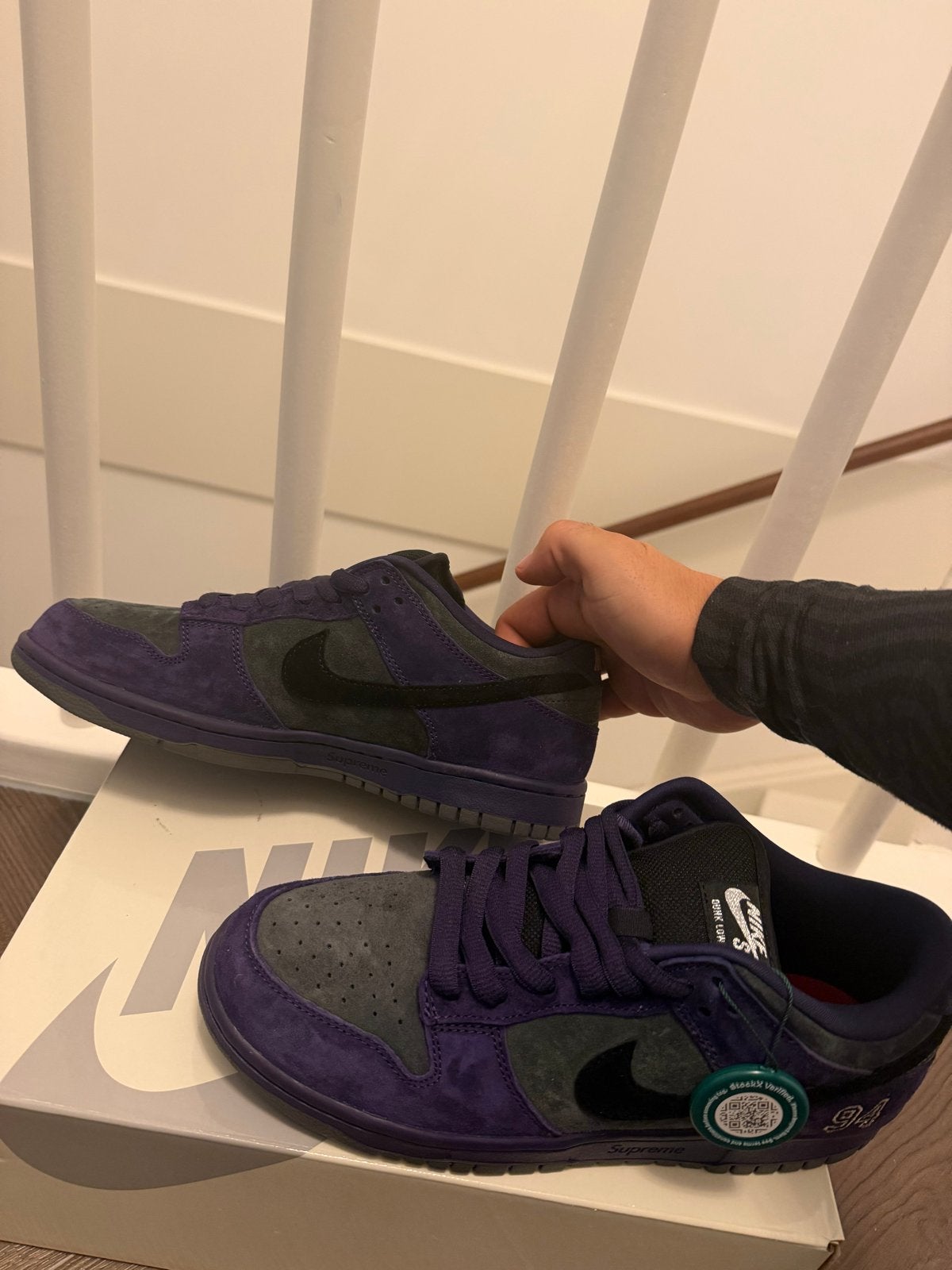 Nike SB Dunk Low Supreme '94 Ink Paars maat 41, Kleding | Heren, Schoenen, Overige kleuren, Nieuw, Ophalen of Verzenden, Sneakers of Gympen