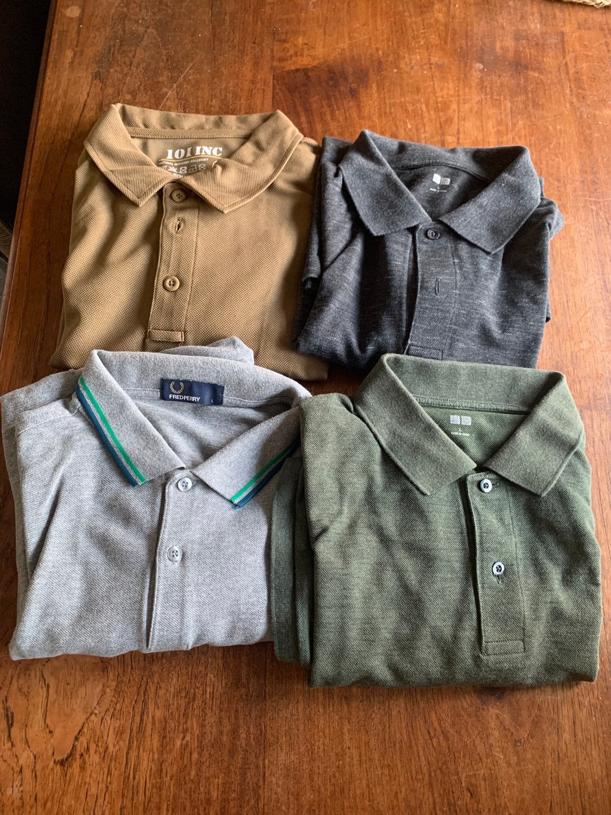 4 Heren polo’s: Uniqlo/Fred Perry, Ophalen of Verzenden, Zo goed als nieuw