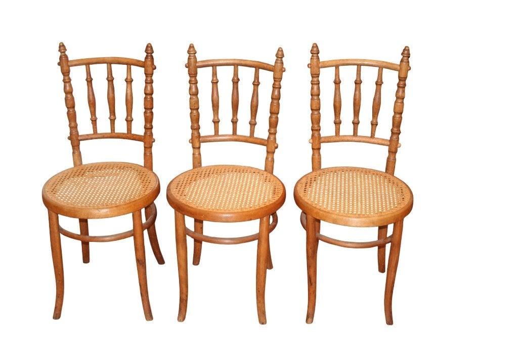Fischel Bentwood stoelen ca.1890 - 3 vintage designstoelen., Antiek en Kunst, Ophalen