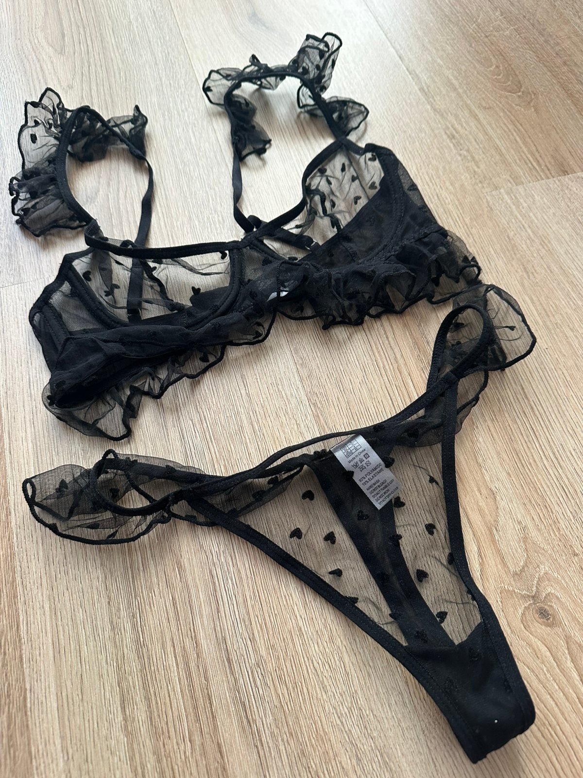 Lingerie setje, Verzenden, Zwart, Setje