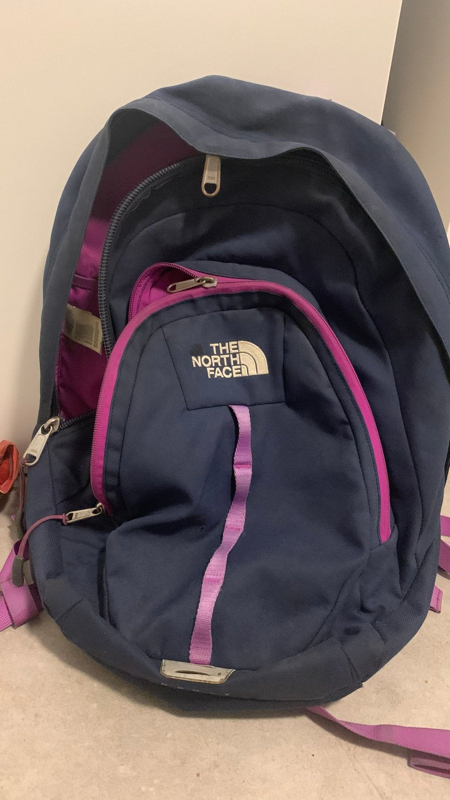 The North Face schooltas - Donkerblauw, Sieraden, Tassen en Uiterlijk, Tassen | Rugtassen, Gebruikt, 25 tot 40 cm, Ophalen of Verzenden
