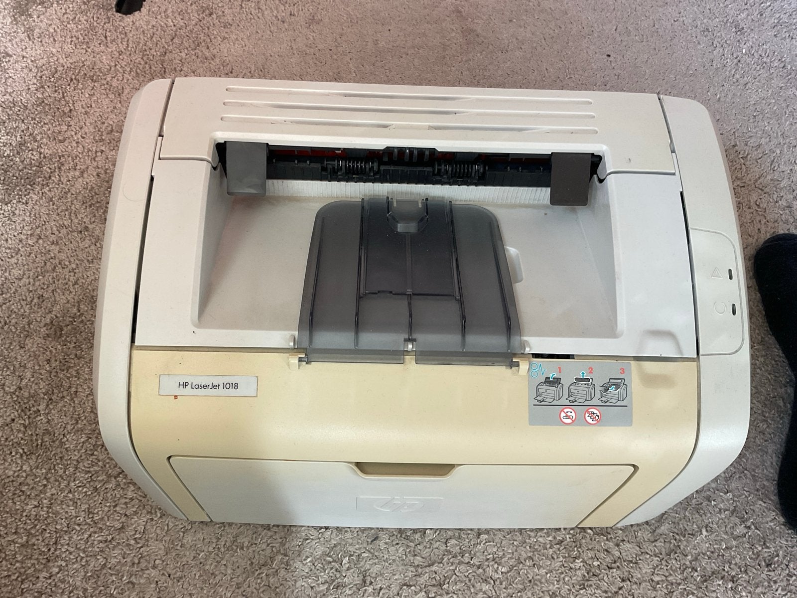 HP LaserJet 1018 Laserprinter - werkend (zonder cardtridge), Computers en Software, Ophalen, Zwart-en-wit printen, Gebruikt, Printer