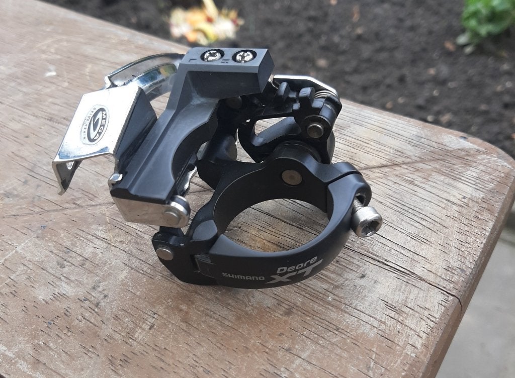 Shimano Deore XT FD-M772A Voor-Derailleur 3x9 Speed, Ophalen, Derailleur of Ketting, Aluminium, Shimano Deore XT FD - M772A Voor - Derailleur 3 x 9 Speed
