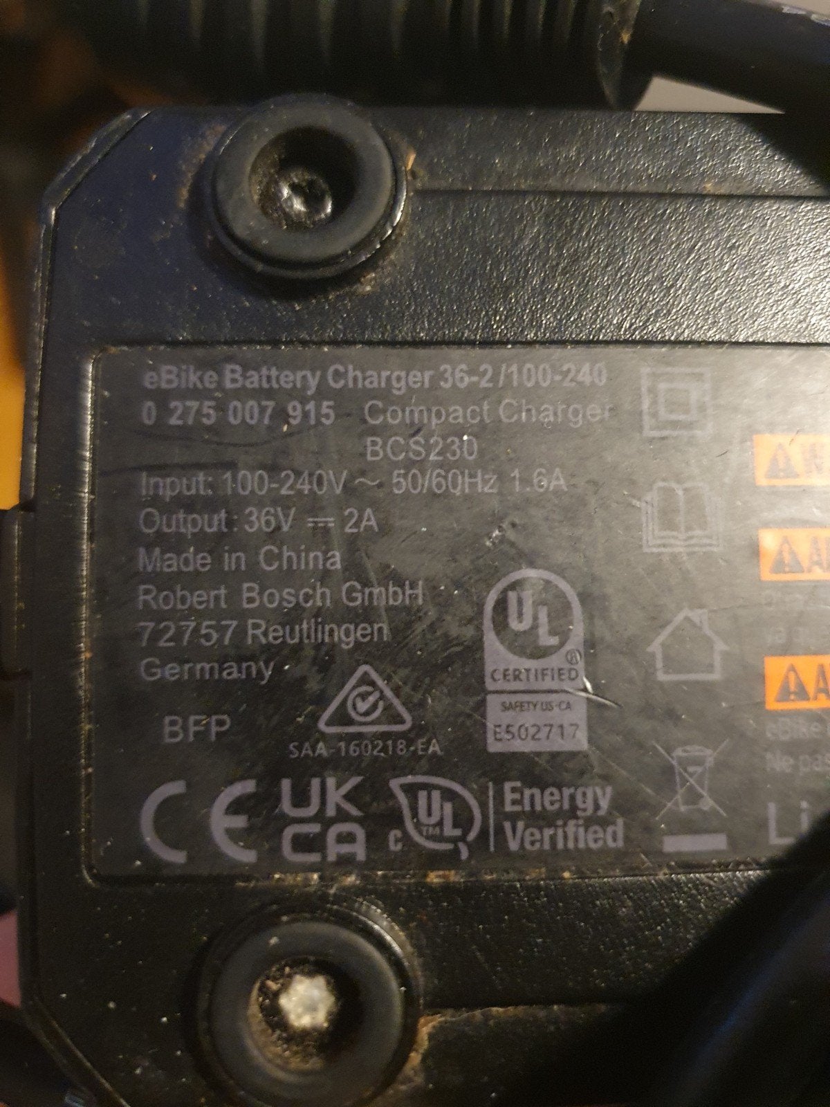 Bosch eBike Acculader 36V 2A Compact Charger BCS230, Gebruikt
