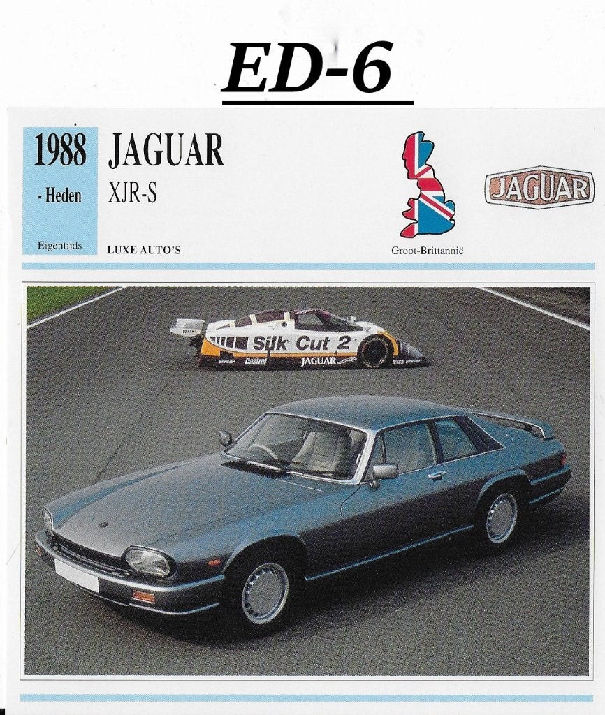 aEd6 autokaart jaguar xjr - s ( 1988 ), Ophalen of Verzenden, Zo goed als nieuw, Auto's
