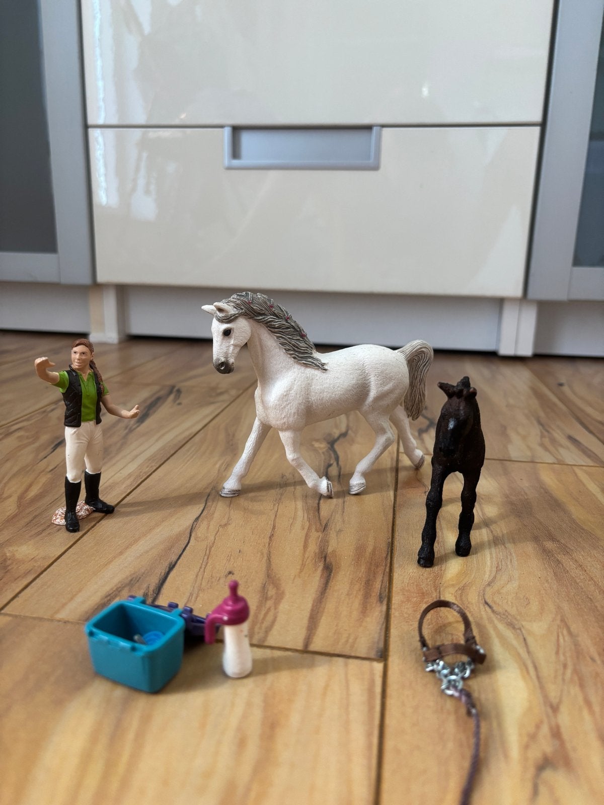 Schleich paarden set met verzorger en accessoires, Ophalen of Verzenden, Gebruikt, Jongen of Meisje
