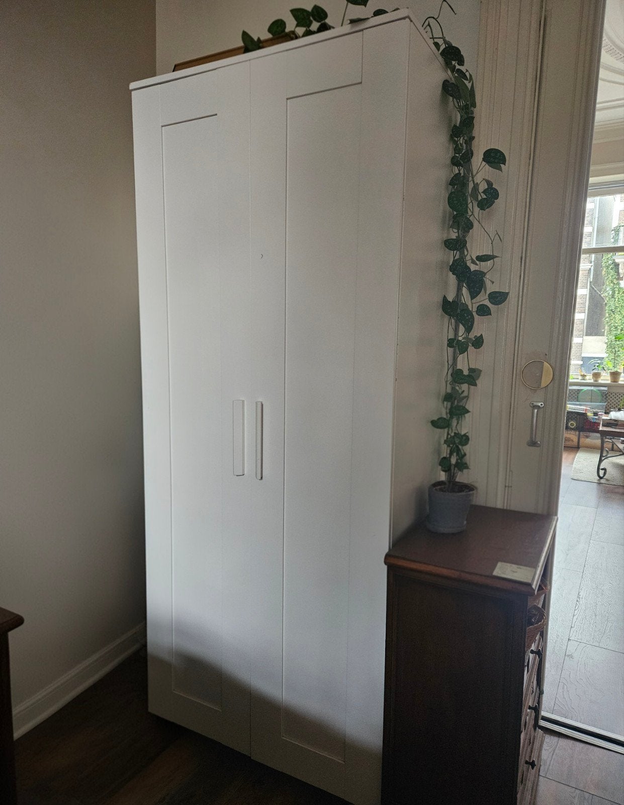 Ikea Brimnes kledingkast wit 2-deurs, Ophalen, Met deur(en), Gebruikt, 50 tot 100 cm