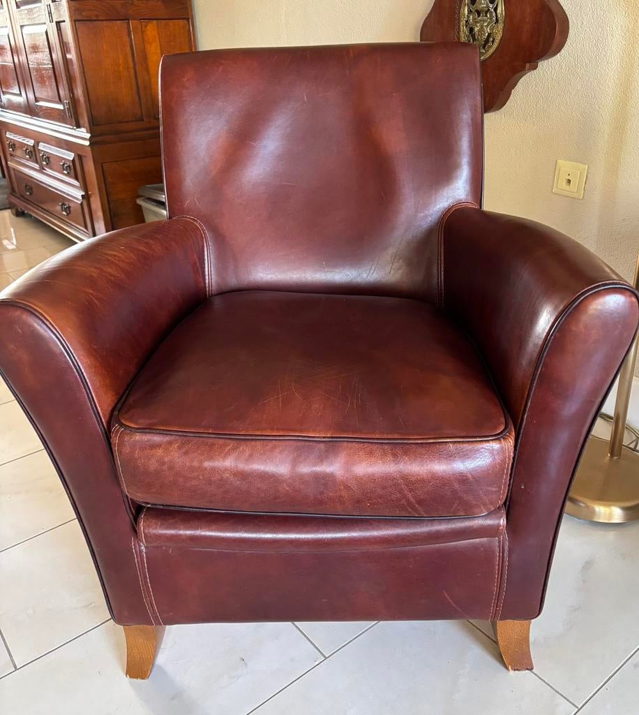 Baxter heerlijk zittende fauteuil, Ophalen of Verzenden, Zo goed als nieuw, 50 tot 75 cm, Leer
