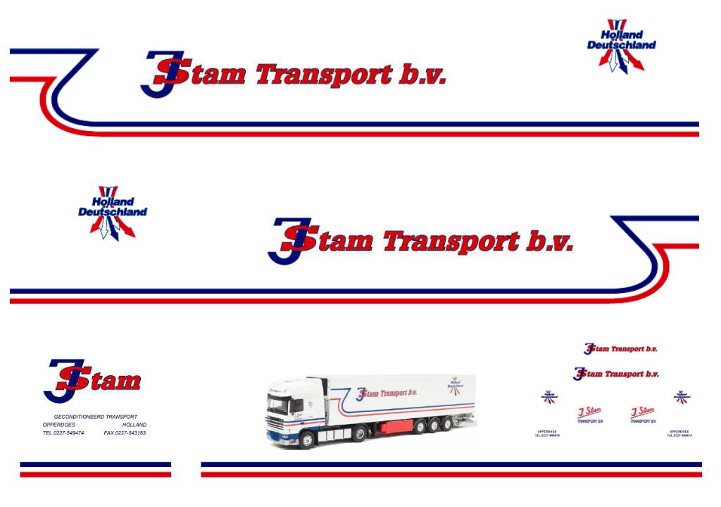 Vrachtauto decal 1:50 J Stam Opperdoes ( trailer ) type 1, Verzenden, Nieuw, Bus of Vrachtwagen, Overige merken