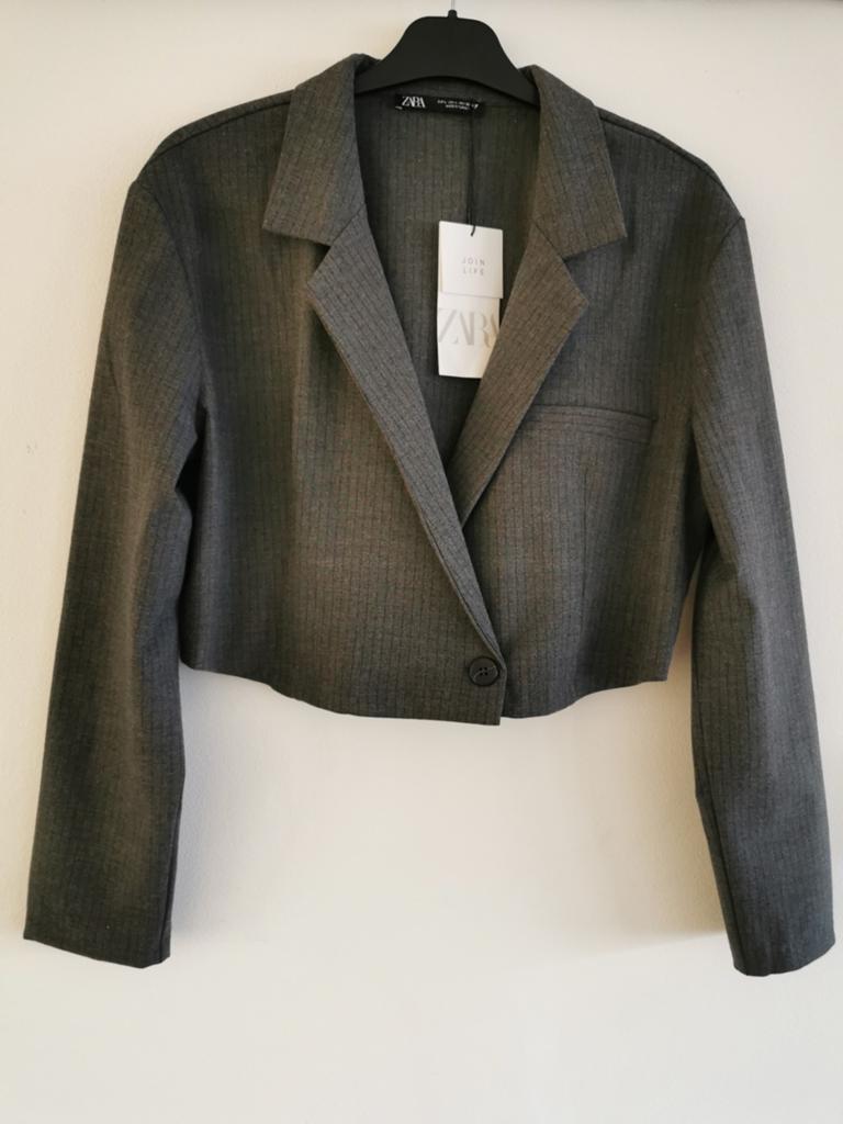 ZARA krijtstreep blazer mt. M, Verzenden, Nieuw, Jasje, Grijs