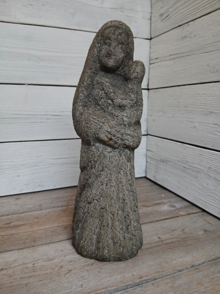 Modern stenen beeld van Maria met kind., Antiek en Kunst, Ophalen of Verzenden