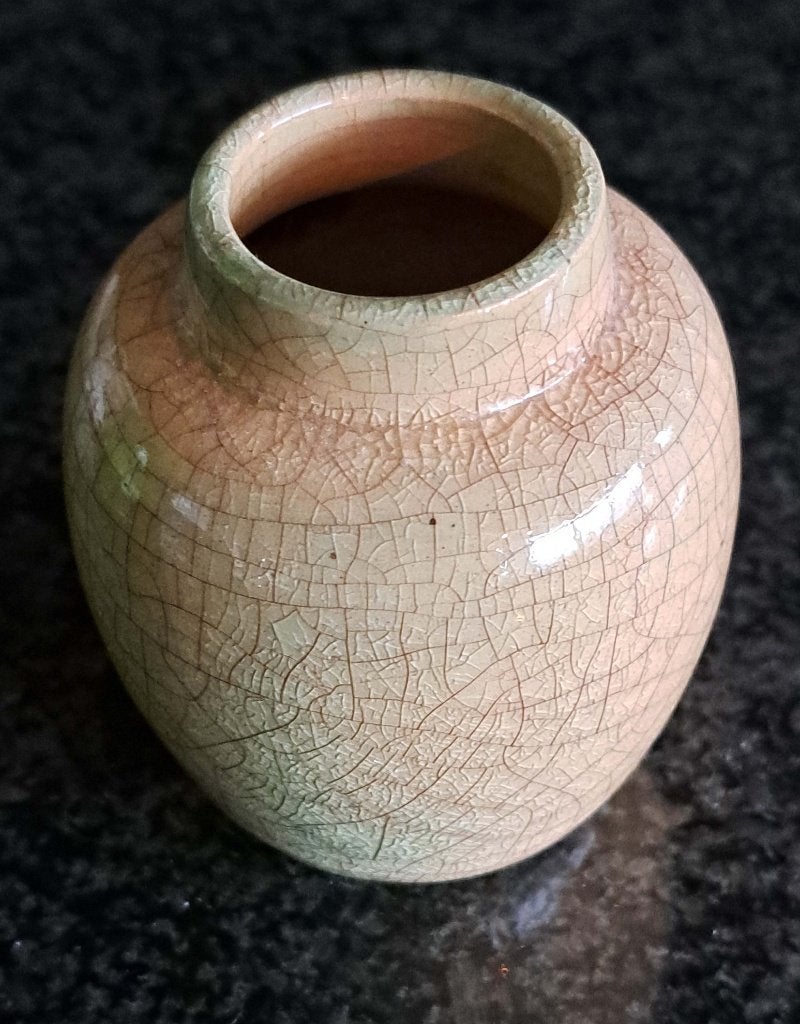 VINTAGE Pieter groeneveldt  craquelé glazuur vaasje  7 cm, Antiek en Kunst, Antiek | Keramiek en Aardewerk, Ophalen of Verzenden