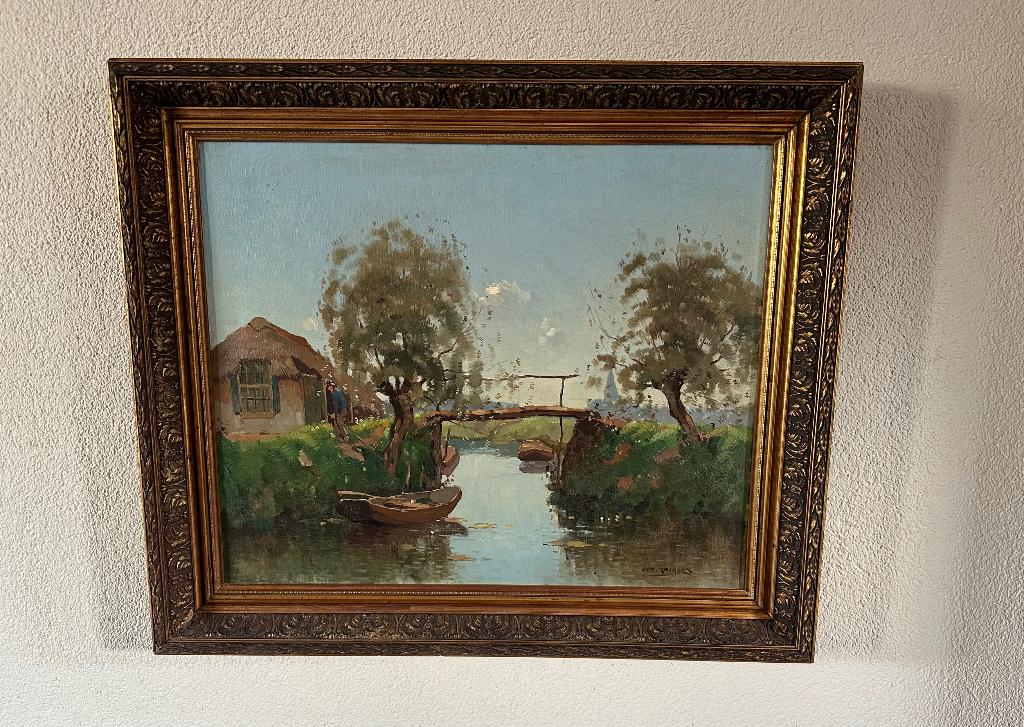 Landschap schilderij Jan Knikker Sr, Ophalen