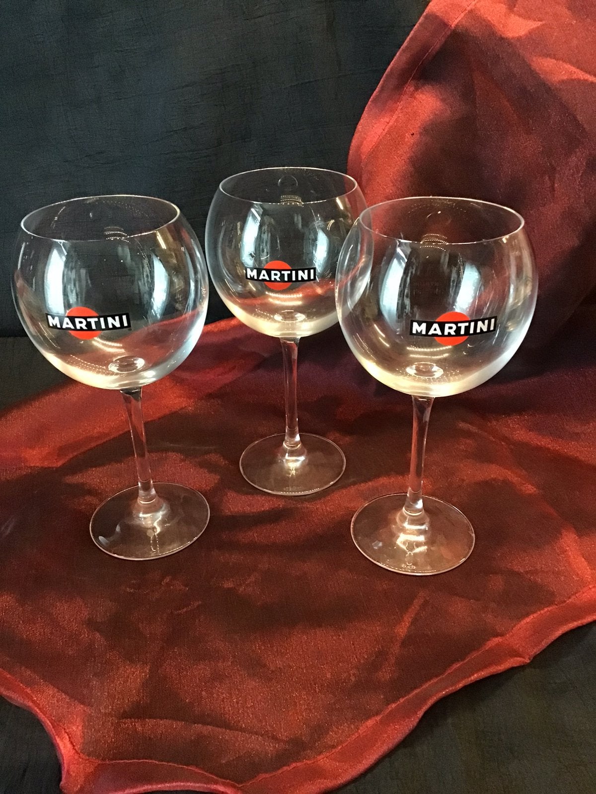 3 Martini ballonglazen. ( cocktail), Ophalen of Verzenden, Zo goed als nieuw