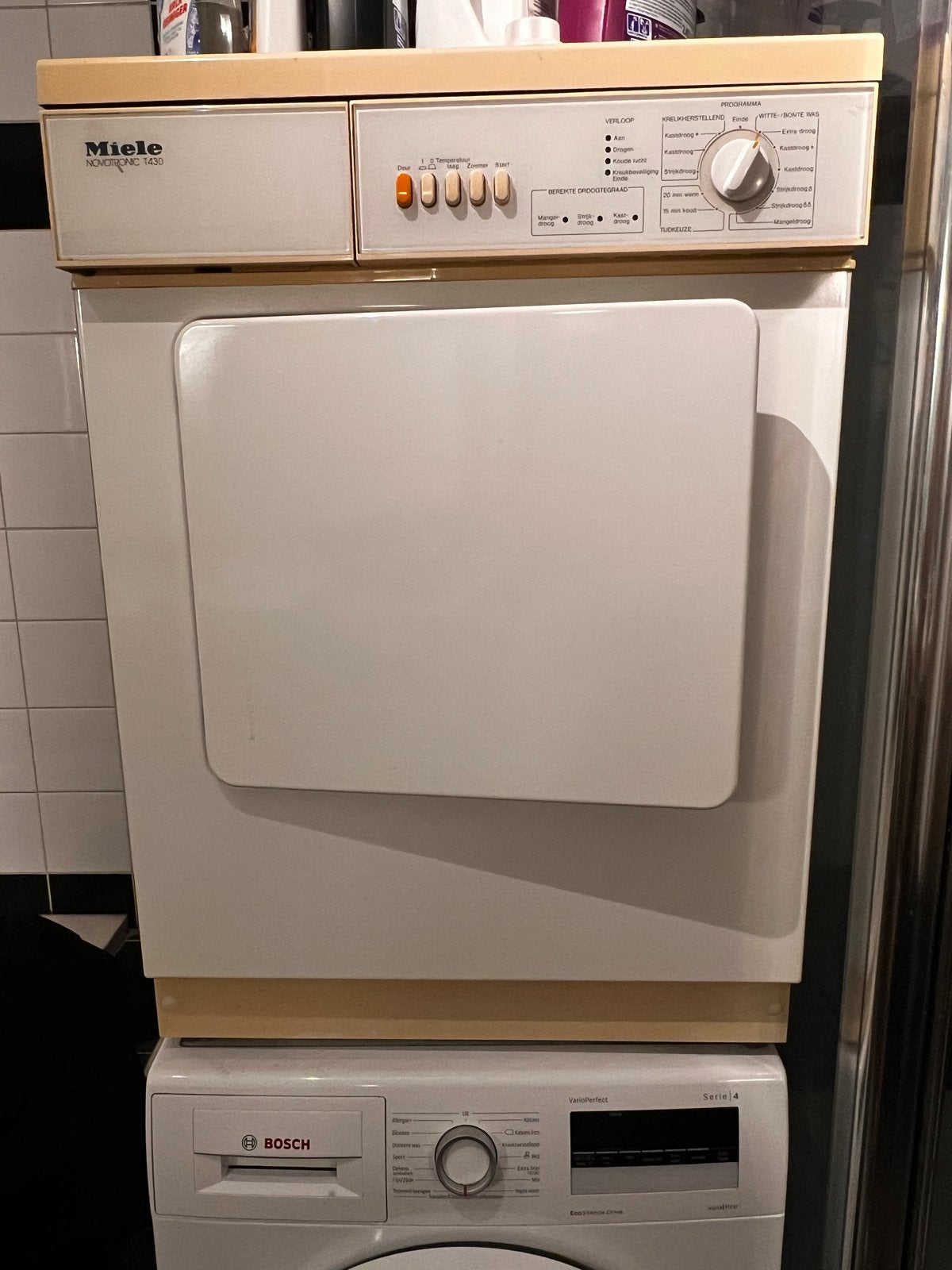 Miele Novotronic T430 Luchtafvoer Wasdroger, Ophalen, 6 tot 8 kg, Gebruikt, Luchtafvoer