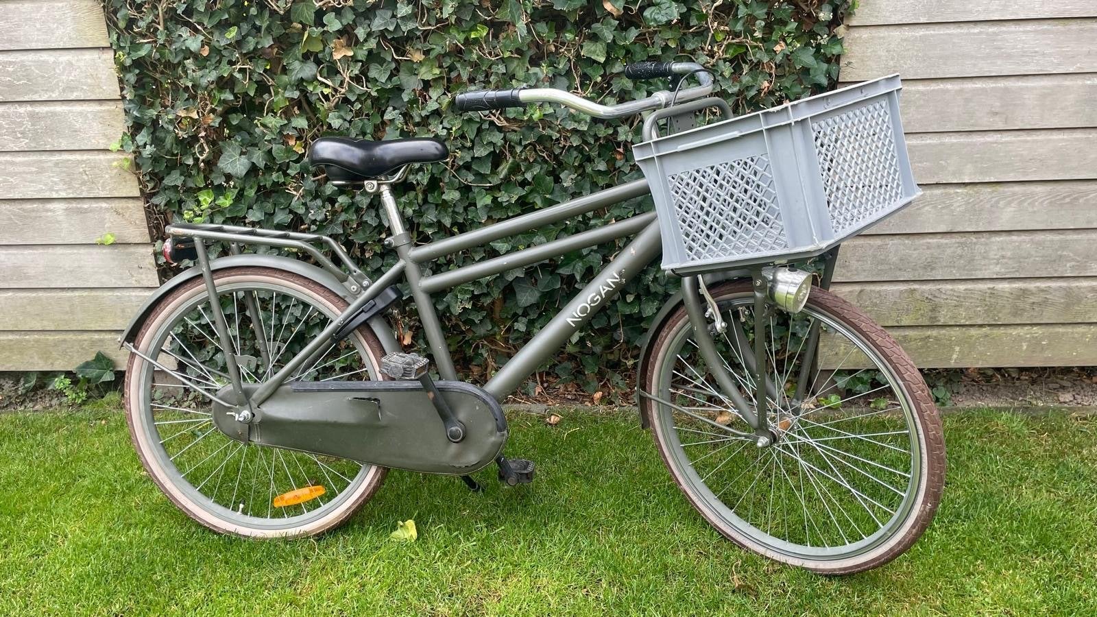Groene Transportfiets 24 inch met Krat - Kleine Beschadiging, Fietsen en Brommers, Fietsen | Jongens, Ophalen, Terugtraprem, Handrem