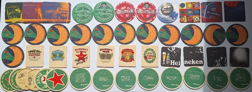 Bierviltje C heineken C 83,84,85,87,89,93,96,97,98,107., Ophalen of Verzenden, Gebruikt, Viltje(s), Heineken