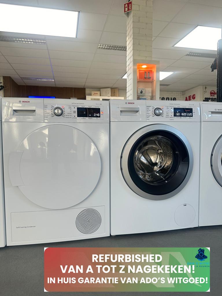 BOSCH SERIE 8 I-DOS 9KG WASMACHINE + WARMTEPOMPDROGER, Minder dan 85 cm, Info@adoswitgoed.nl, Ophalen of Verzenden, 1600 toeren of meer