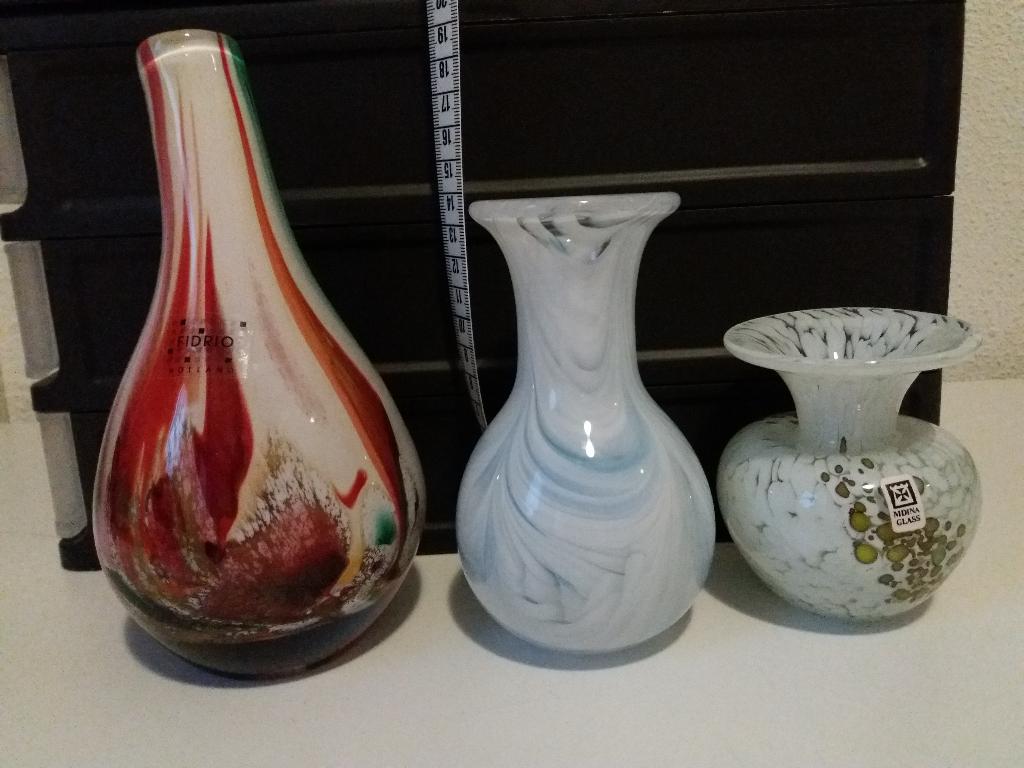 VAASJES, Huis en Inrichting, Woonaccessoires | Vazen, Overige kleuren, Ophalen of Verzenden, Minder dan 50 cm, Glas