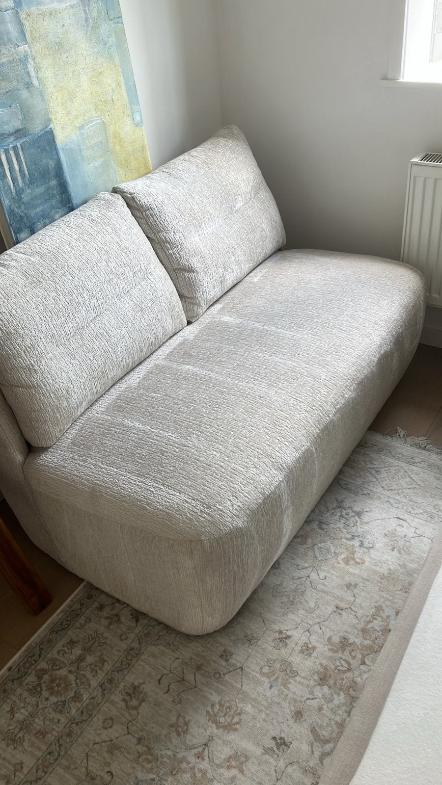 Comfortabele 2-zits bank, Ophalen, 150 tot 200 cm, 75 tot 100 cm, Rechte bank