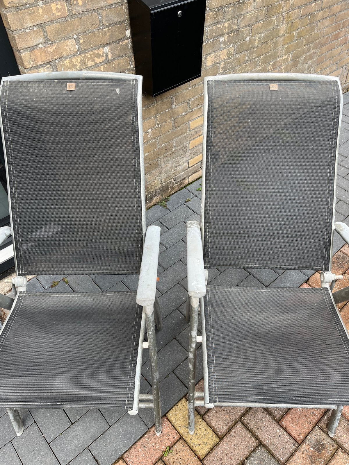 2x Tuinstoelen - Inklapbaar en Verstelbaar, Tuin en Terras, Ophalen of Verzenden, Gebruikt, Metaal, Inklapbaar
