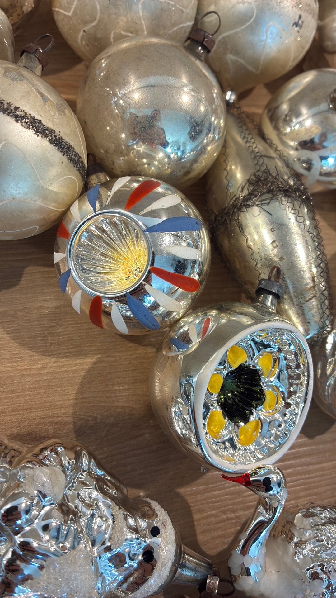 Vintage kerstballen (ruim 60) in bewaarbox, Diversen, Ophalen, B, Gebruikt, A
