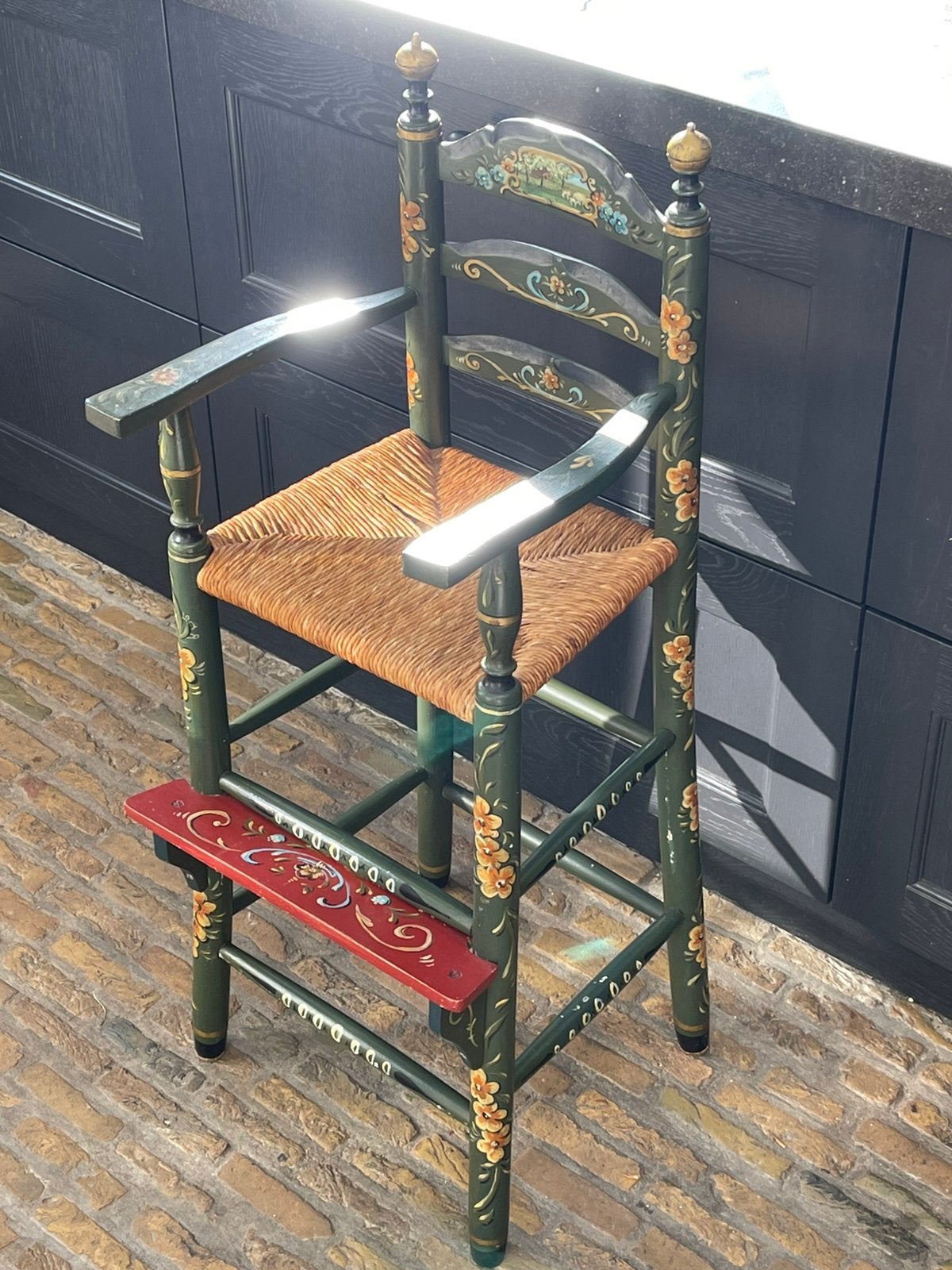 Brocante antieke Hindeloopen kinderstoel, Ophalen