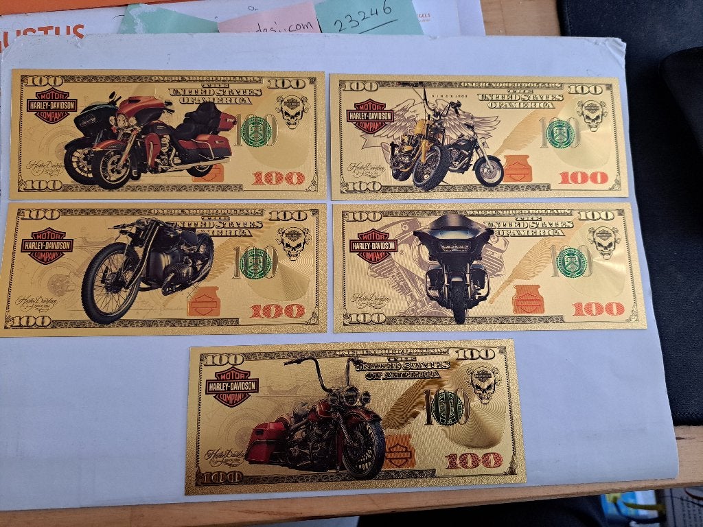 GOUDFOLIE BILJETTEN SERIE ;-HARLEY DAVIDSON MOTOR, Ophalen of Verzenden, Nieuw