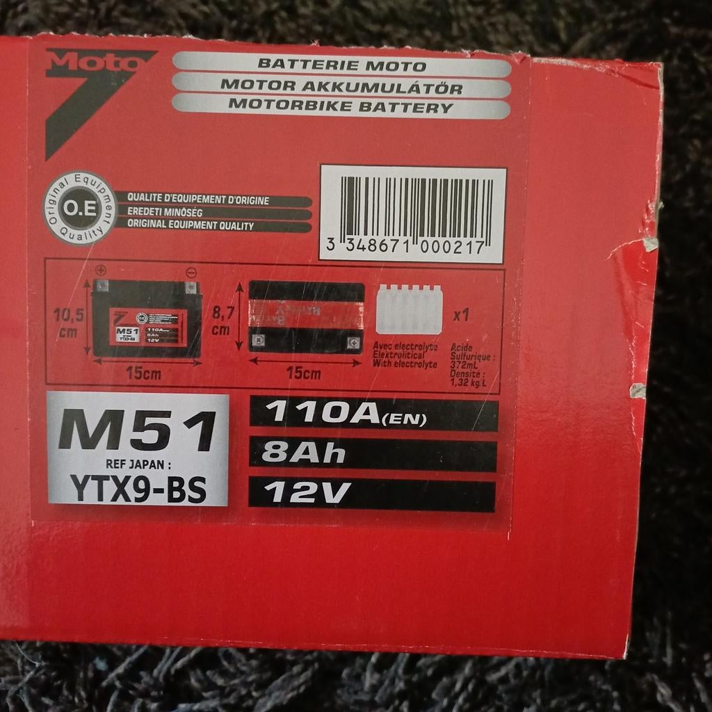 Nieuwe Moto 7 M51 YTX9-BS Accu voor Brommer/Motor, Ophalen of Verzenden