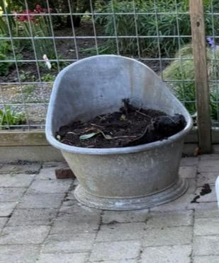 Zinken teil en zit bad, Ophalen, Gebruikt, Metaal, 30 tot 60 cm