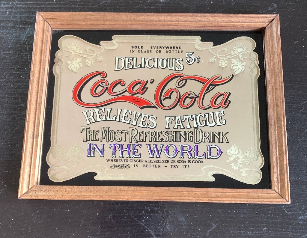 coca cola spiegel, Verzamelen, Ophalen of Verzenden, Gebruikt, Reclamebord