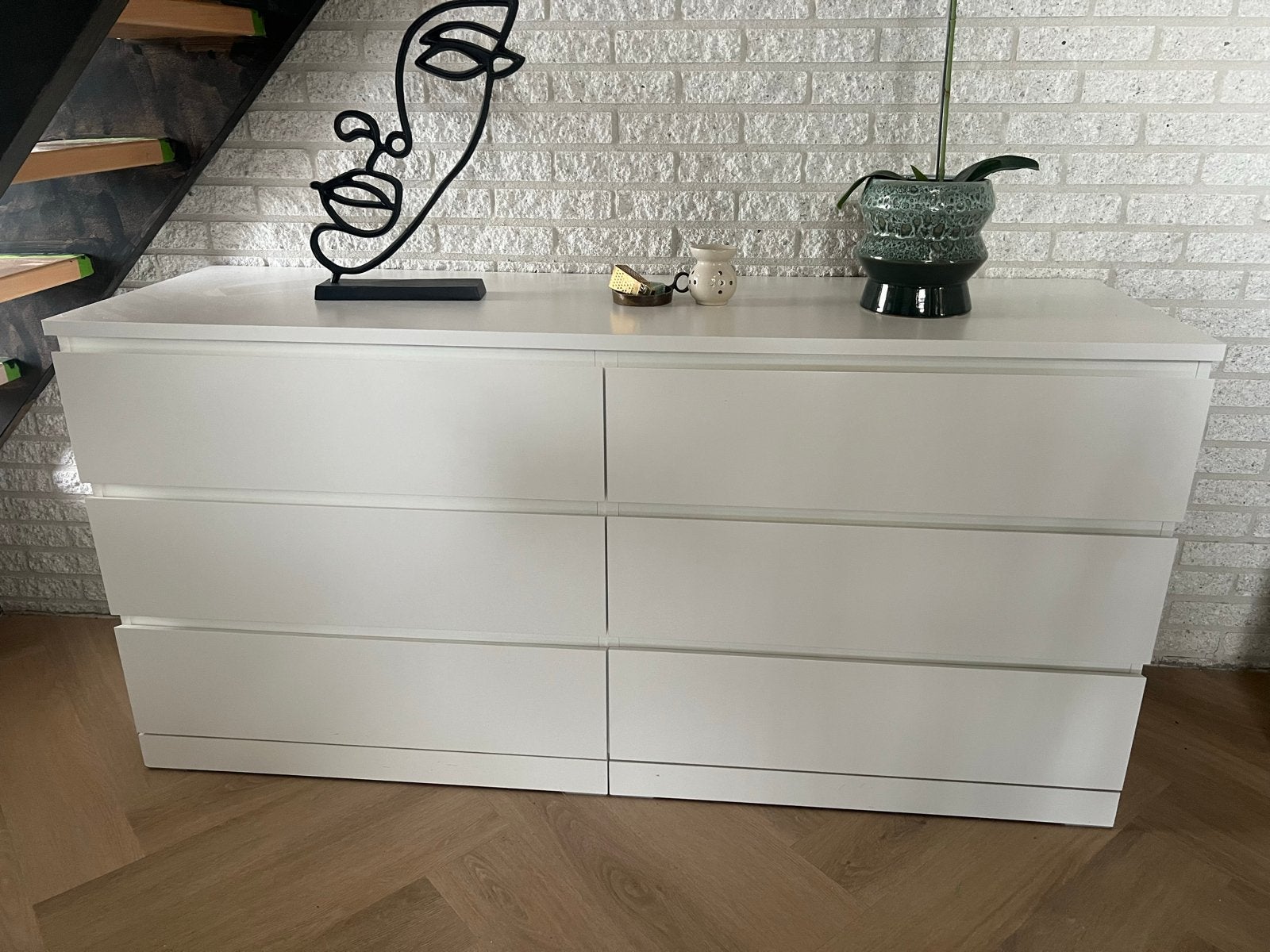 Malm ladekast met 6 laden (wit) - Zo goed als nieuw, Ophalen, Overige materialen, 5 laden of meer, 150 tot 200 cm