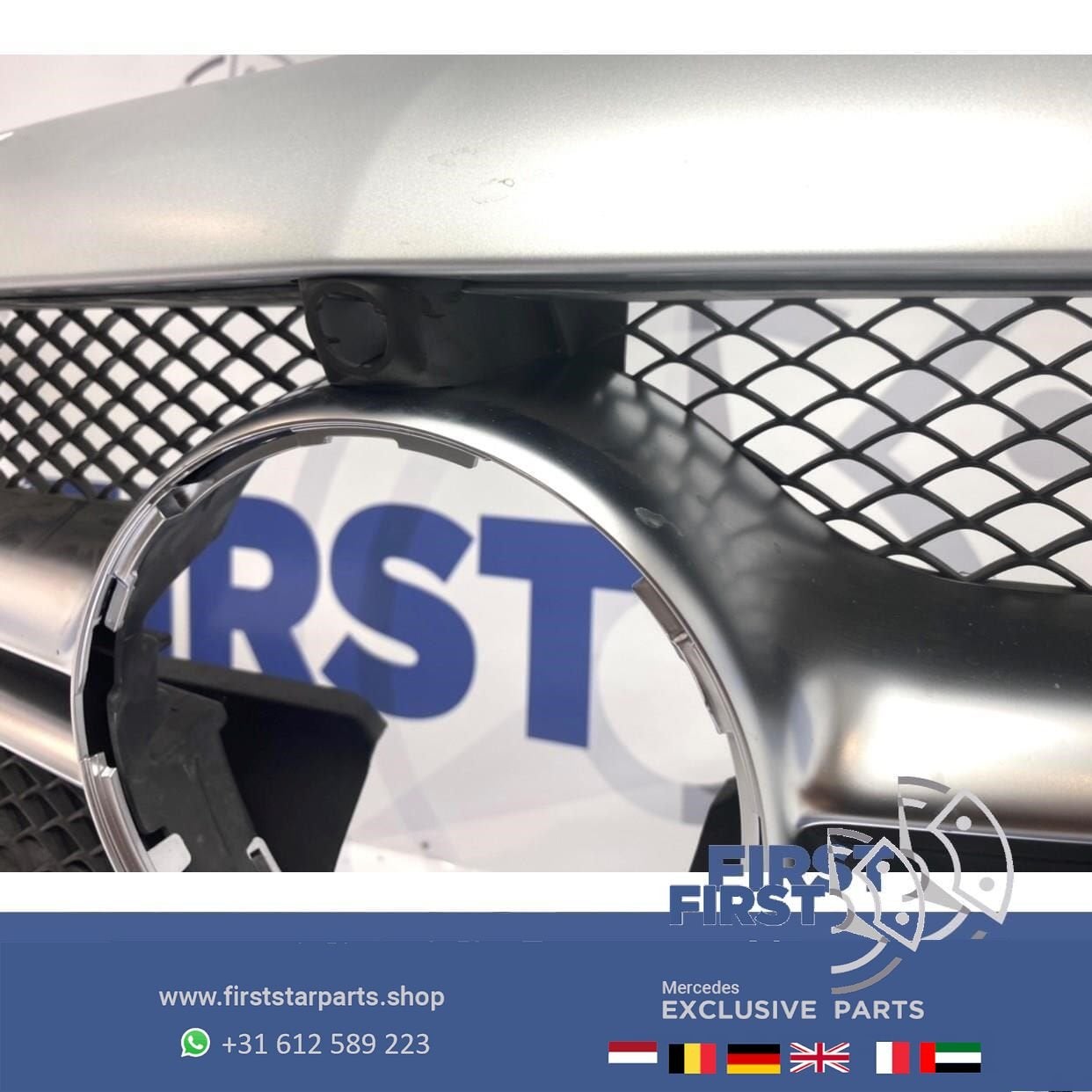 W205 S205 C63 C63S AMG VOORBUMPER ZILVERGRIJS Mercedes C Kla, Auto-onderdelen, Gebruikt, -, Voor, Ophalen of Verzenden