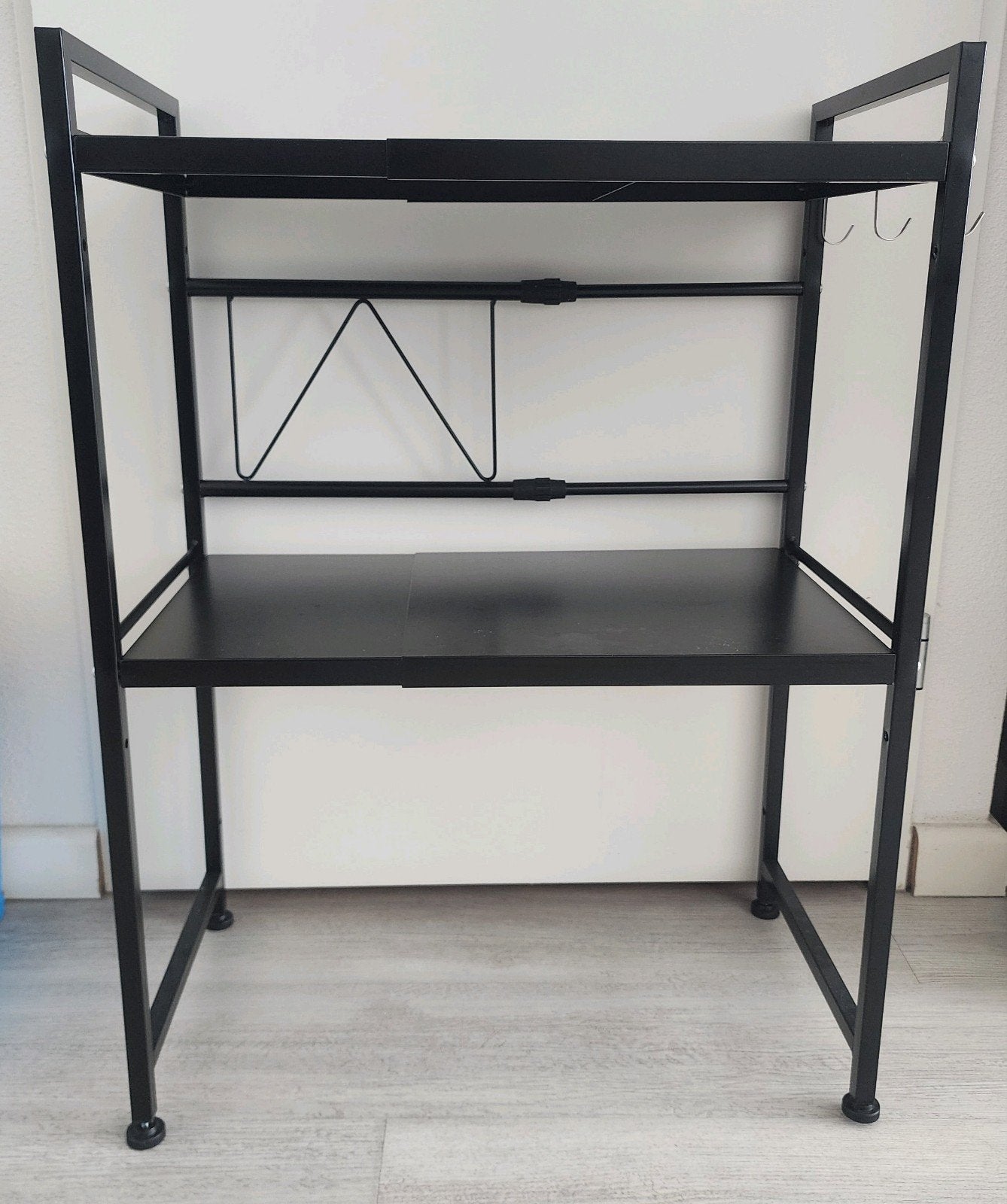Zwart metalen keukenrek met 2 planken en haken, Ophalen, Gebruikt