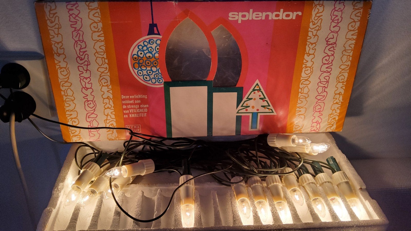 Vintage Splendor kerstboomverlichting in originele doos., Diversen, Ophalen of Verzenden