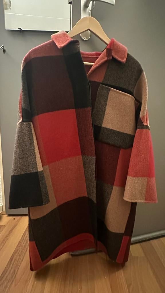 100% Wool overcoat, Kleding | Heren, Ophalen of Verzenden, Zo goed als nieuw, Maat 48/50 (M), Rood
