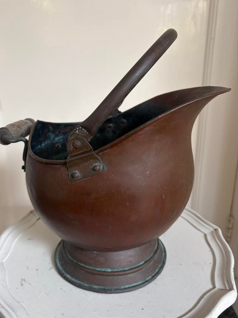 Vintage koperen kolenkit, Antiek en Kunst, Antiek | Koper en Brons, Ophalen of Verzenden, Koper