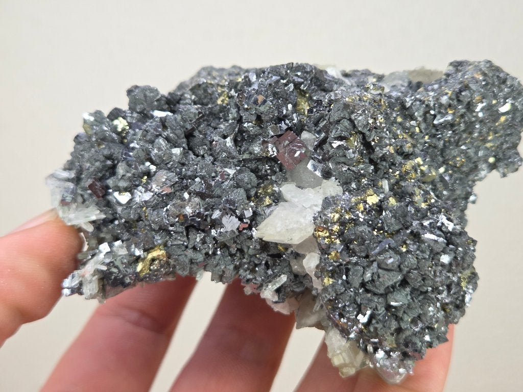 Galeniet met Calciet UV en Kwarts, Ophalen of Verzenden, Mineraal