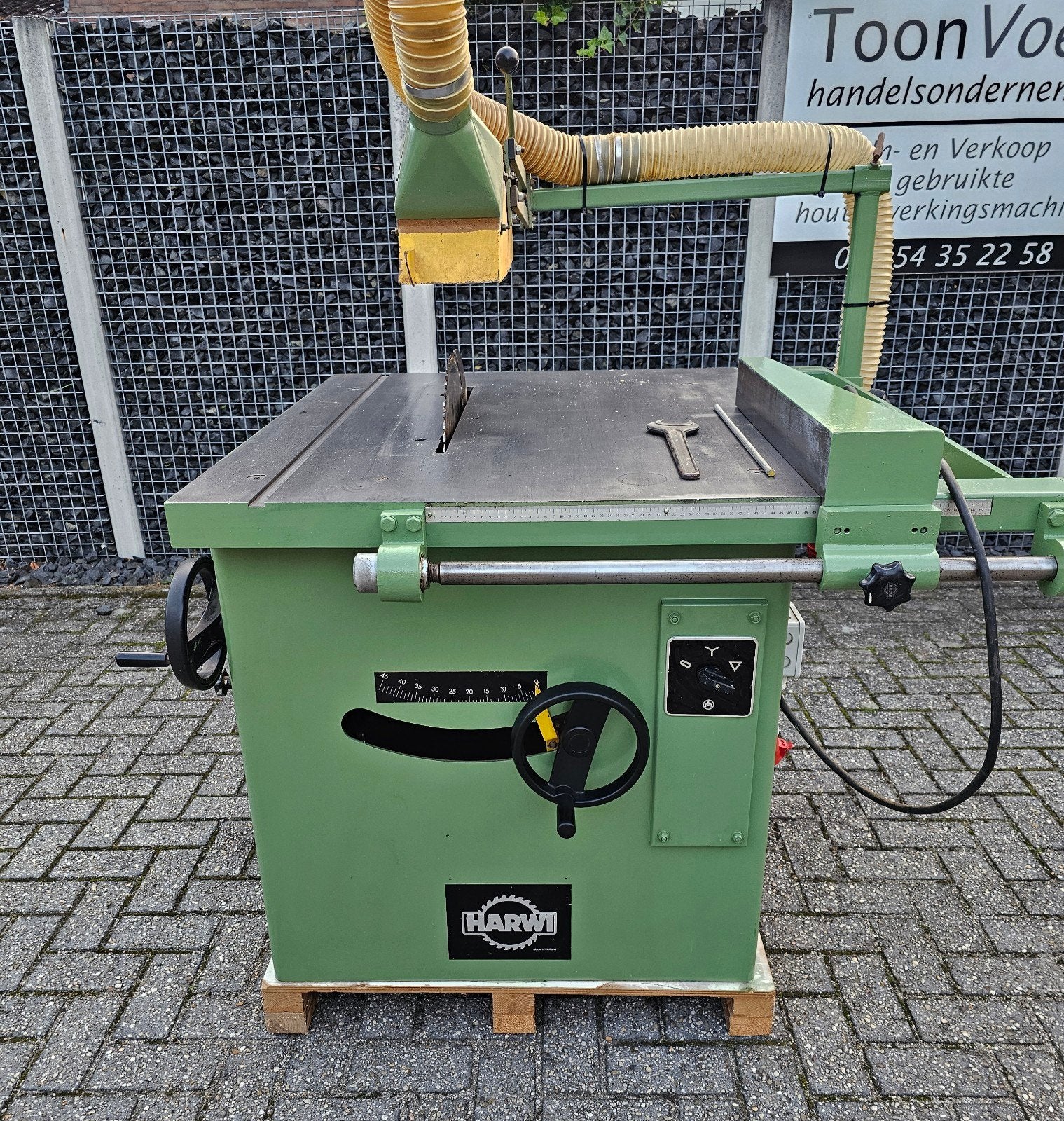 Harwi Cirkelzaag Type 130 Schuininstelbaar 7.5 PK, Ophalen, Gebruikt, Cirkelzaag, 70 mm of meer