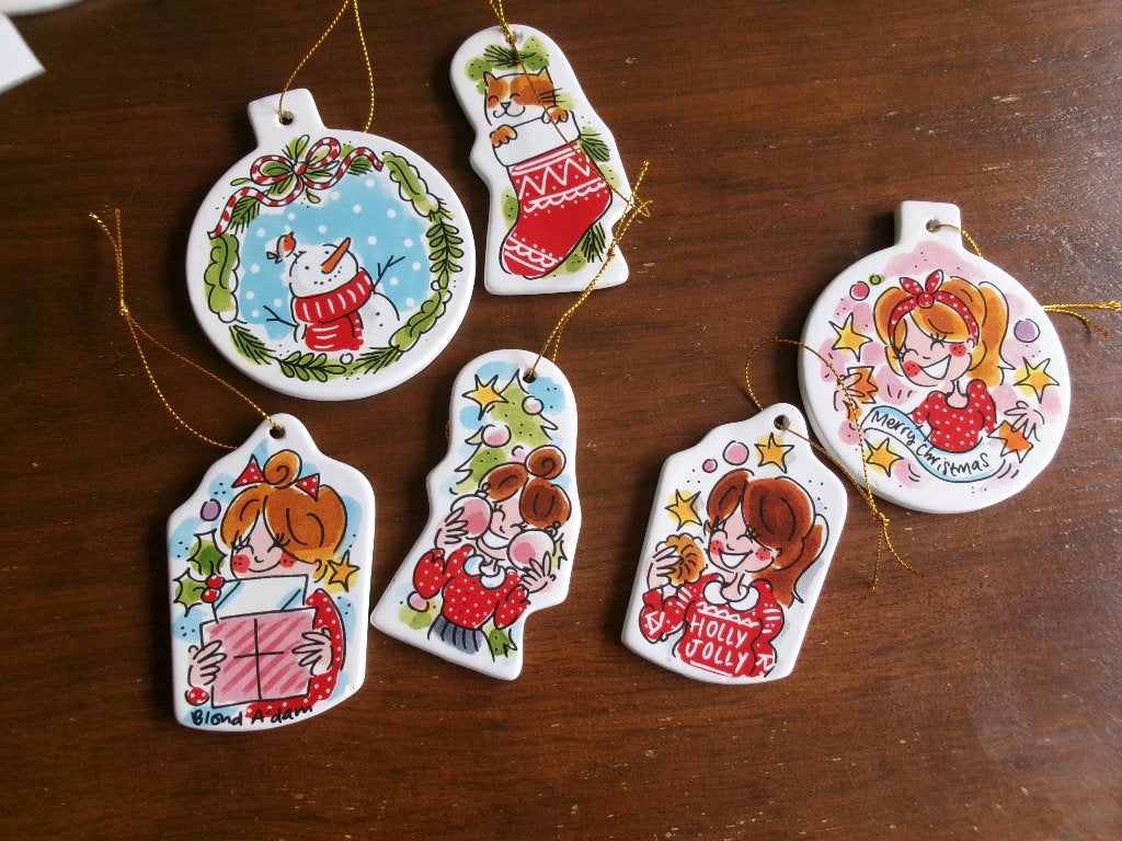 6 BLOND Amsterdam Christmas Ornaments, Ophalen of Verzenden