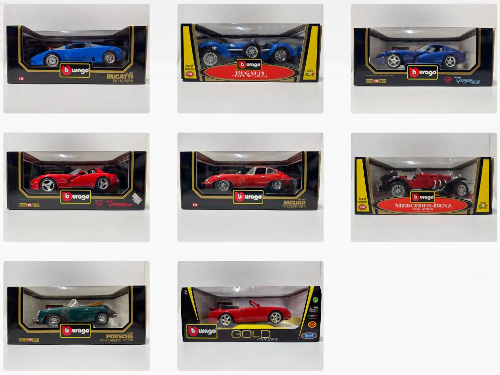 Bburago: Bugatti, Dodge, Jaguar, Mercedes, Porsche, Ophalen of Verzenden, Zo goed als nieuw, Auto, Bburago