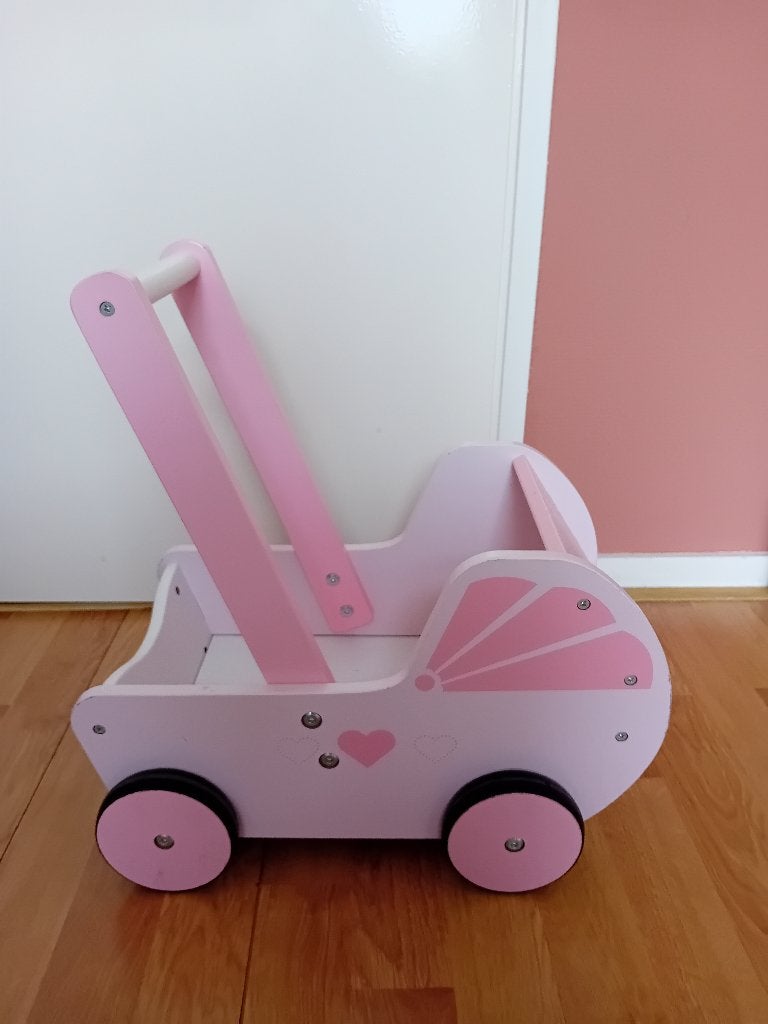Houten poppenwagentje, Ophalen, Gebruikt, Duw- of Trekspeelgoed