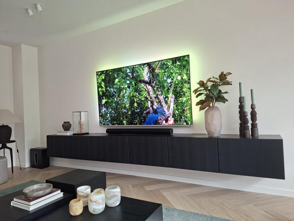 2x Tv Meubel Besta Lappviken Zwartbruin, Ophalen, Zo goed als nieuw, 200 cm of meer, Minder dan 100 cm