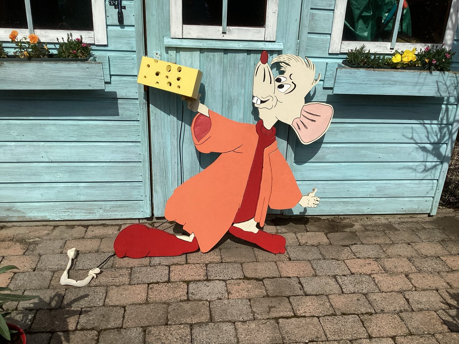Grote Jaq muis van Assepoester decoratie, Ophalen, Overige figuren, Zo goed als nieuw, Beeldje of Figuurtje