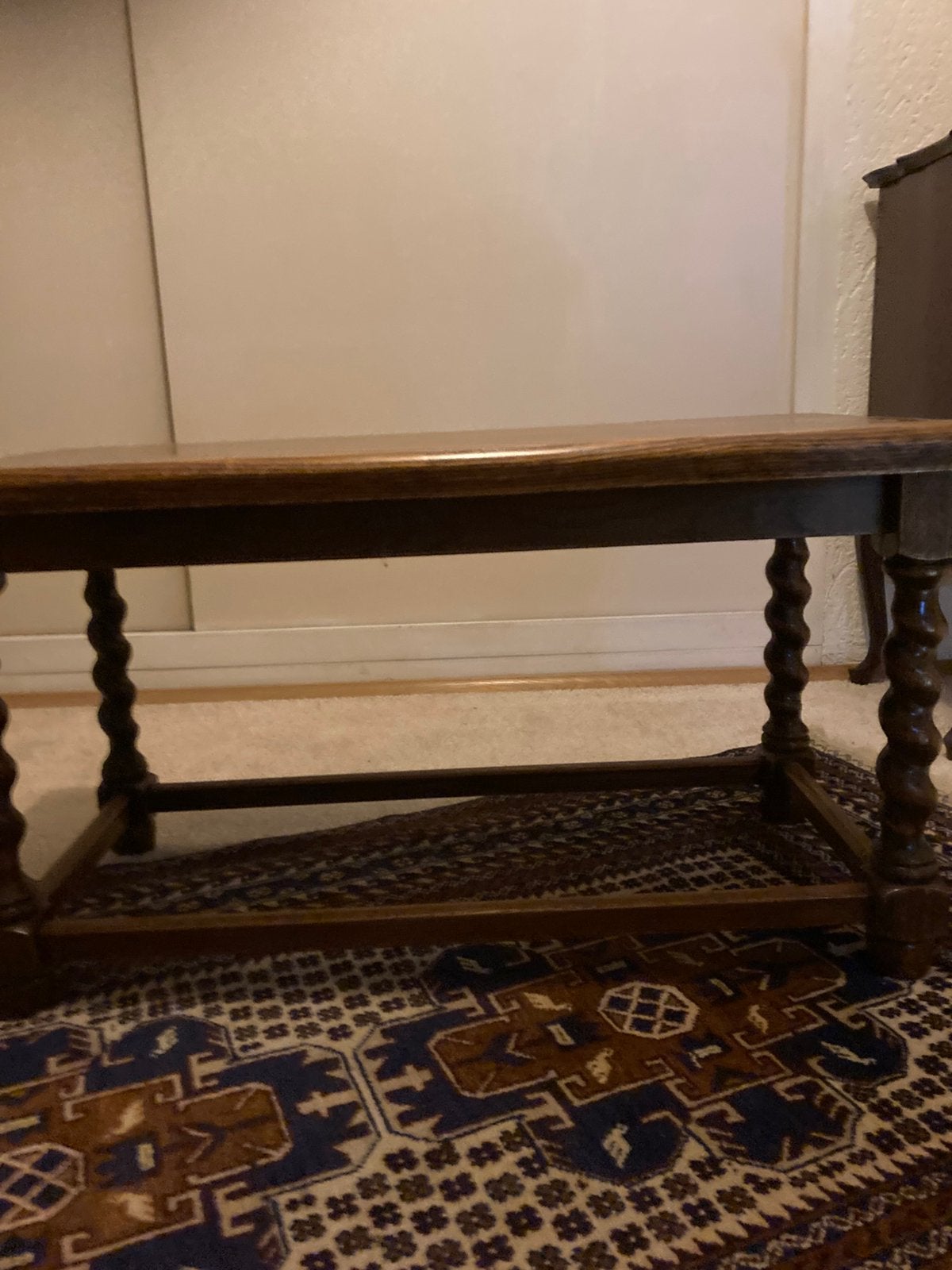 Eiken tafel breedte 80 cmx 41 cm diep hoogte 47 cm., Ophalen, Zo goed als nieuw, 25 tot 50 cm, Rechthoekig