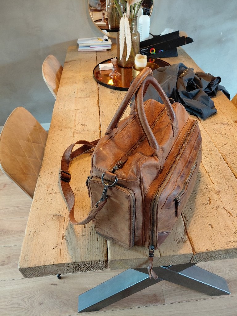 Mooie en stijlvolle cognac luiertas, Kinderen en Baby's, Luiertassen, Ophalen, Bruin, Gebruikt, Micmacbags