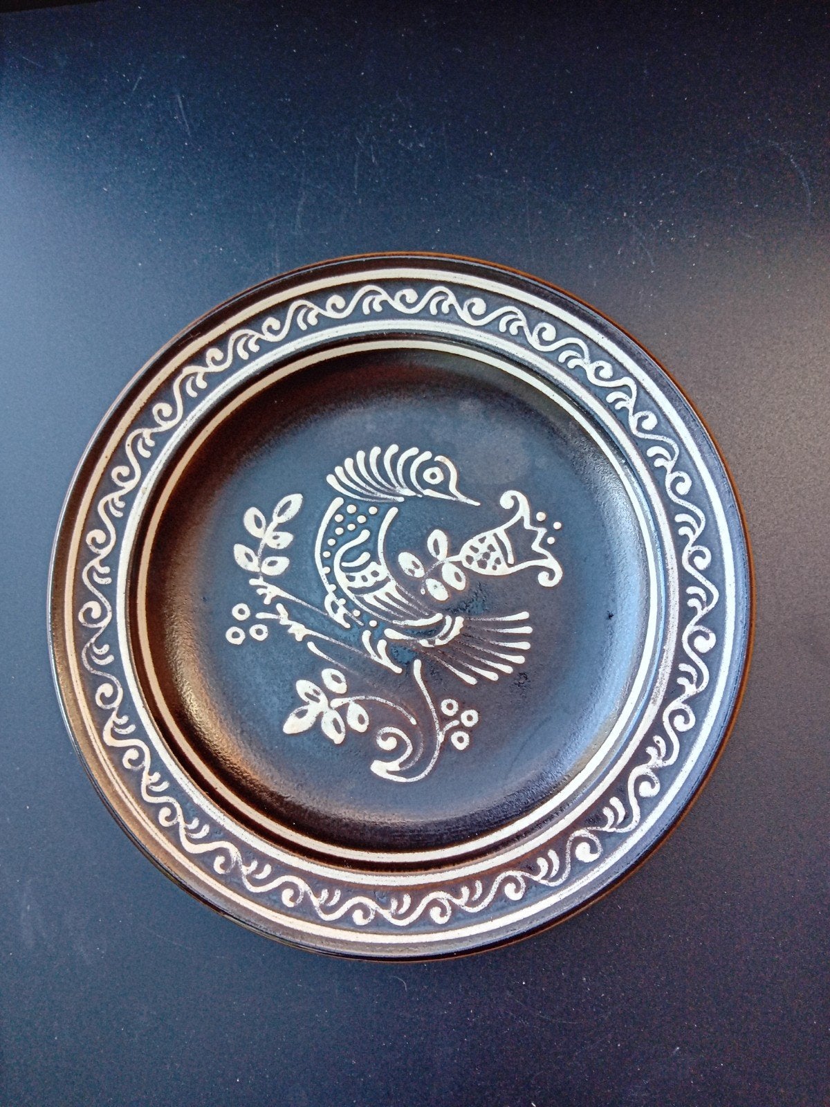 Vintage Russisch Tegelen wandbord met vogelmotief, Antiek en Kunst, Verzenden